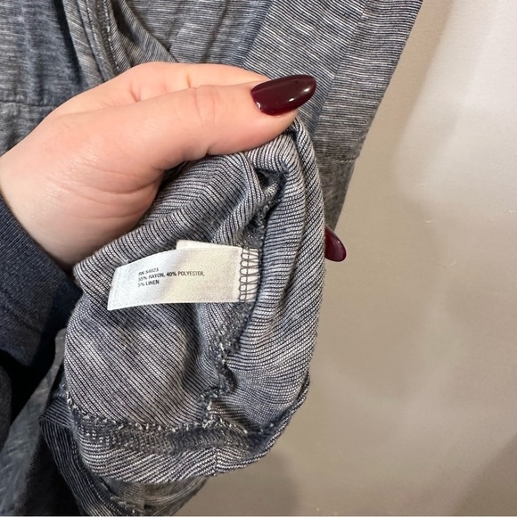 Gap Women’s Faux Wrap Linen Blend Tank Sleeveless Dress in Gray Size Large - Picture 3 of 7